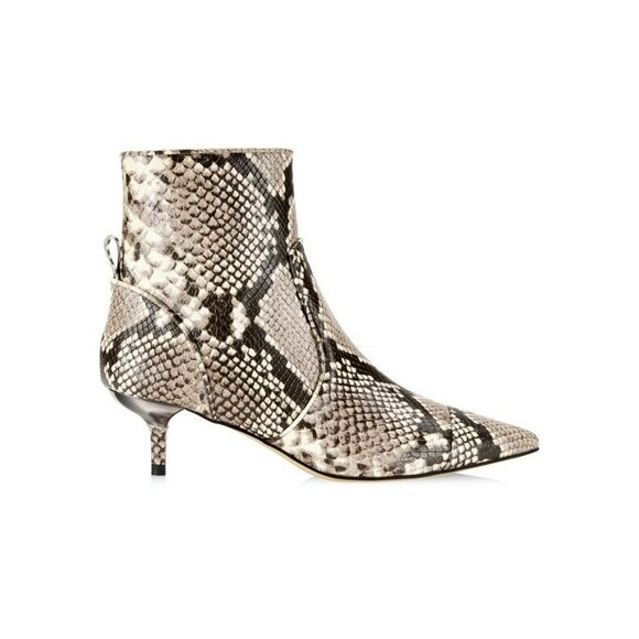 MICHAEL KORS Kadence Snake-Embossed Ankle Booties Size US 8.5M Kitten Heel - Picture 1 of 14